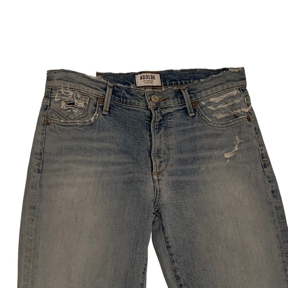 AGOLDE Jeans Womens 27 Sophie High Rise Skinny Crop Distressed Casual Boho NWT - Picture 4 of 13